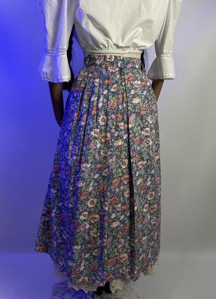 Винтажная эксклюзивная хлопковая пышная длинная юбка в этно стиле юбка к украинскому строю в стиле laura ashley7 фото