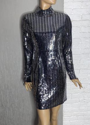 Блестящее коктейльное платье дискотечное платье с блестками star by julien macdonald, l1 фото