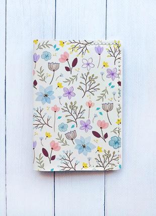 Шкіряна обкладинка на паспорт книжку :: біла молочна (принт 267)