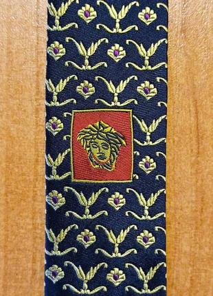 Винтажный мужской шелковый галстук, versace (италия).2 фото