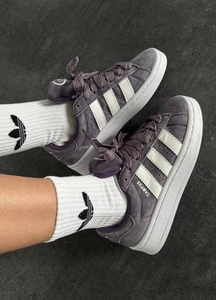 Женские кроссовки adidas campus grey white адидас кампус серого с белым цветами6 фото