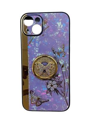 Чохол з кільцем-підставкою k-and-t для apple iphone 15 plus violet