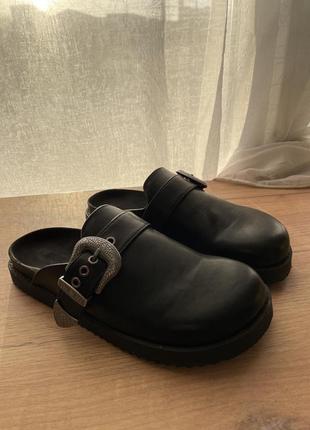 Сабо кожаные туфли босоножки вьетнамки stradivarius zara🌹акция🌹 цена действенная до 8 мая
