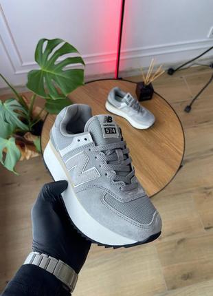 New balance 574 platform grey2 фото