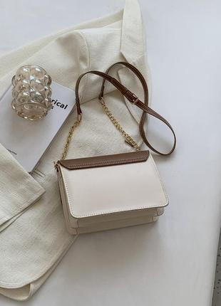 Женская классическая сумка через плечо кросс-боди коричневая2 фото