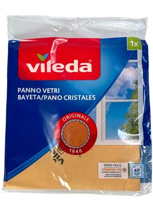 Серветка для скла vileda panno vetri оригінальна ганчірка для вікон 40×36 см