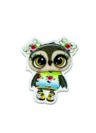 Серединка для бантов (пластиковый декор), сова, 4 см, арт (010116), шт, ассорти