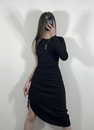 Асимметричное платье с одним рукавом от zara4 фото
