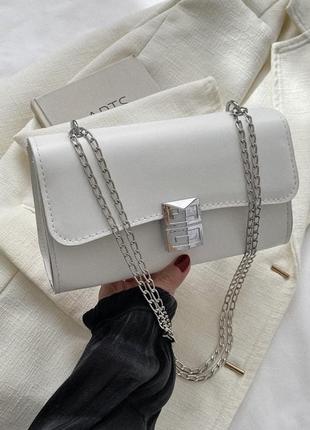 Жіноча сумка 1578 крос-боді біла4 фото