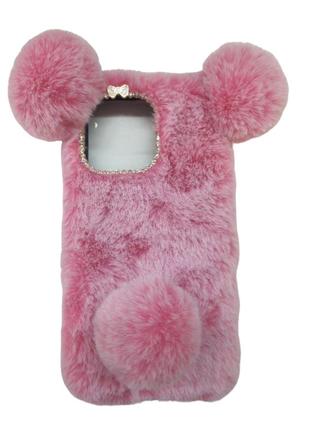 Чохол ведмідь k-and-t для apple iphone 15 plus pink