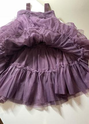 Красивое нарядное сиреневое фиолетовое платье и болеро праздничный нарядный комплект для девочки 4-8 лет7 фото