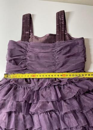 Красивое нарядное сиреневое фиолетовое платье и болеро праздничный нарядный комплект для девочки 4-8 лет4 фото