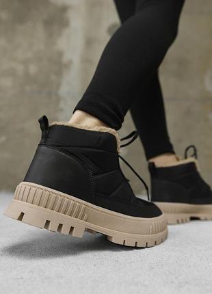 Женские ботинки мех black/camel cx1670-5 нп5031(48 - 02)