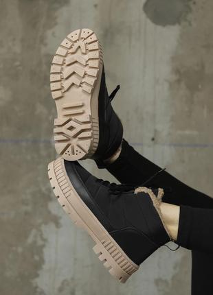 Женские ботинки мех black/camel cx1670-5 нп5031(48 - 02)