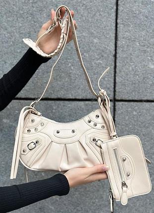 Женская белая молочная сумка 1h-10622 кросс-боди