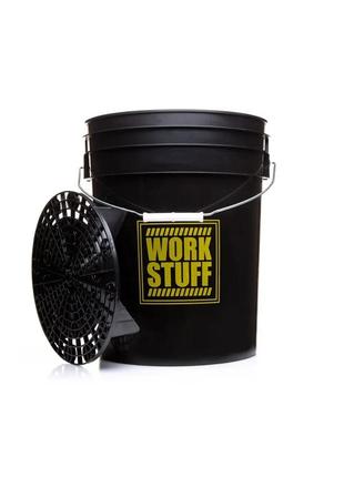 Відро та грязеуловлювач для миття автомобіля - work stuff detail bucket black & separator