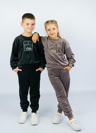 Теплий велюровий спортивний костюм на флісі