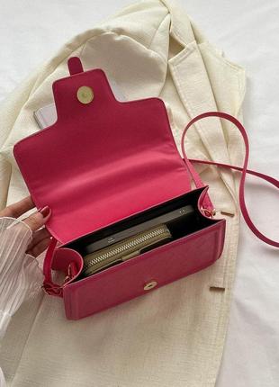 Женская сумка 4354 кросс-боди розовая5 фото
