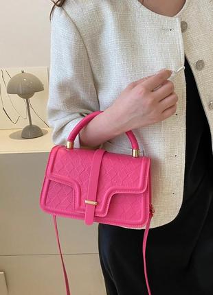 Женская сумка 4354 кросс-боди розовая6 фото