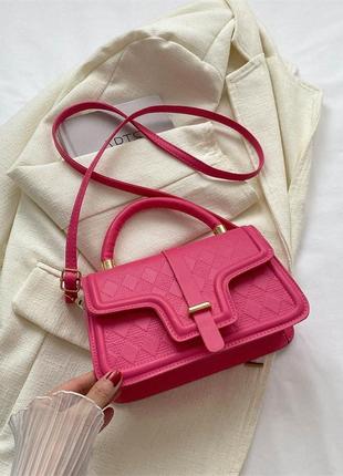 Жіноча сумка 4354 крос-боді рожева3 фото