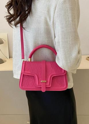 Женская сумка 4354 кросс-боди розовая8 фото