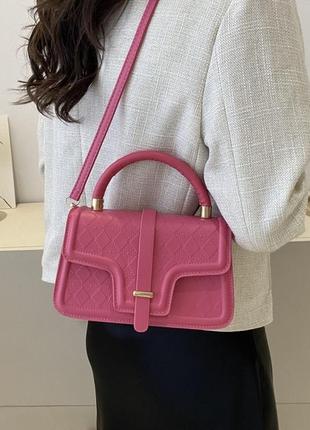 Жіноча сумка 4354 крос-боді рожева4 фото