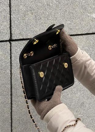 Женская сумка 8400 кросс-боди на цепочке черная4 фото
