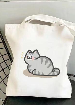 Шоппер тканевый белый