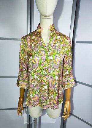 Dea kudibal шовкова сорочка блуза в яскравий орнамент