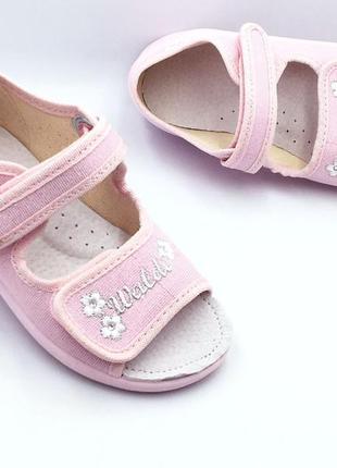 Тапочки на липучках для девочек waldi 268-603/27 розовый 27 размер