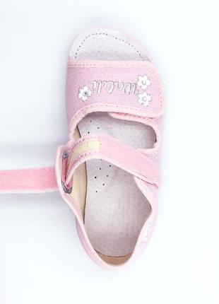 Тапочки на липучках для девочек waldi 268-603/27 розовый 27 размер5 фото