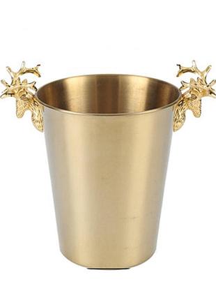 Кулер resteq 5л из нержавеющей стали для охлаждения бутылок, подставка под алкоголь, золотого цвета