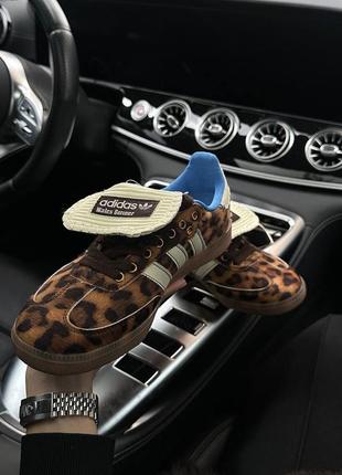 Женские кроссовки adidas samba pony wales bonner leopard7 фото