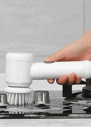 Аккумуляторная электрическая щетка magic brush 5 in 1 с насадками для уборки...