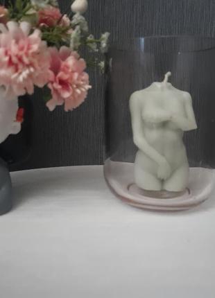 Стильная ваза, подсвечник  из розового стекла, италия3 фото