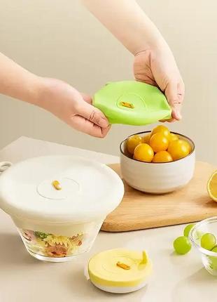 Многоразовые крышки для хранения пищевых продуктов, герметичные растягивающиеся пищевые силиконовые крышки