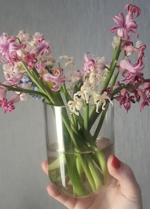 Стильная ваза, подсвечник  из розового стекла, италия4 фото