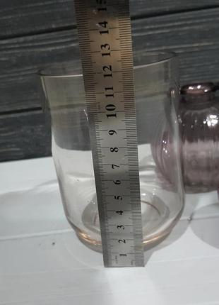 Стильная ваза, подсвечник  из розового стекла, италия6 фото