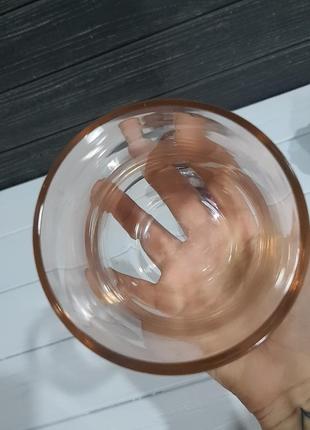 Стильная ваза, подсвечник  из розового стекла, италия8 фото