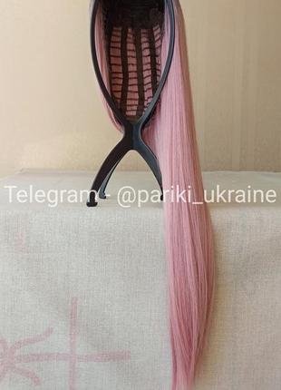 Длинный розовый парик, без чешуйки, прямая, термостойкая, новая, парик5 фото