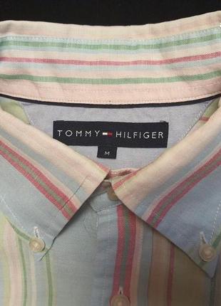 Tommy hilfiger оригинал ! стильная рубашка с длинным рукавом 100% ramie