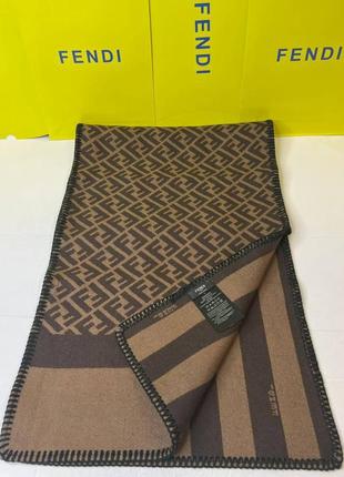 Шарф шерсть в стиле fendi шоколад