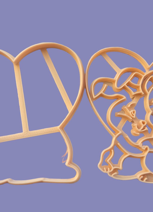 Вирубка + штамп для пряників "два зайці та ❤️"