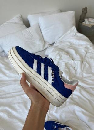 Женские кроссовки adidas gazelle bold blue/pink4 фото