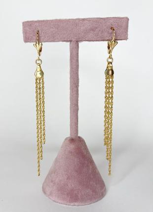 Серьги позолота xuping ювелирная бижутерия серьги-подвески золотистый 90 мм s15285