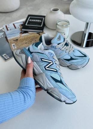 Фирменные женские кроссовки new balance 9060 chrome blue * sd