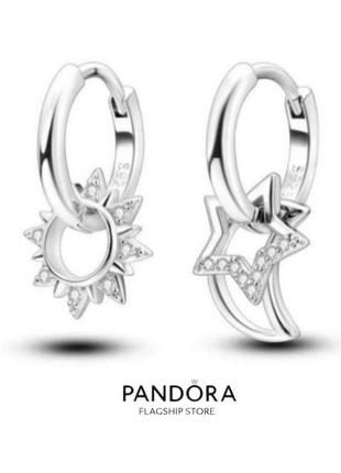Сережки срібло оригінальні стильні кільця silver_pandora