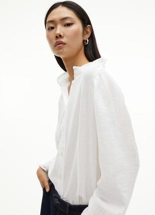 Нова бавовняна муслінова блуза, сорочка mango h&m. нова колекція!3 фото
