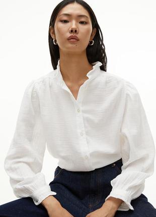 Нова бавовняна муслінова блуза, сорочка h&m. нова колекція!