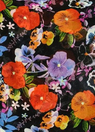Новая шифоновая блузка свободного покроя в цветы м 468 фото